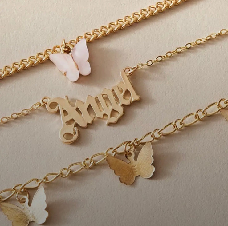 3PC Butterfly Anklet