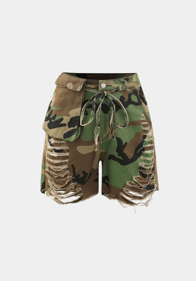 Army Girl Cargo Shorts
